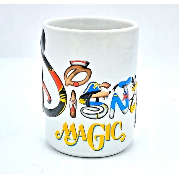 Disney Parks Letter Mug Hidden Mickeys Prop Magic Characters Collectible VTG - Picture 1 of 5